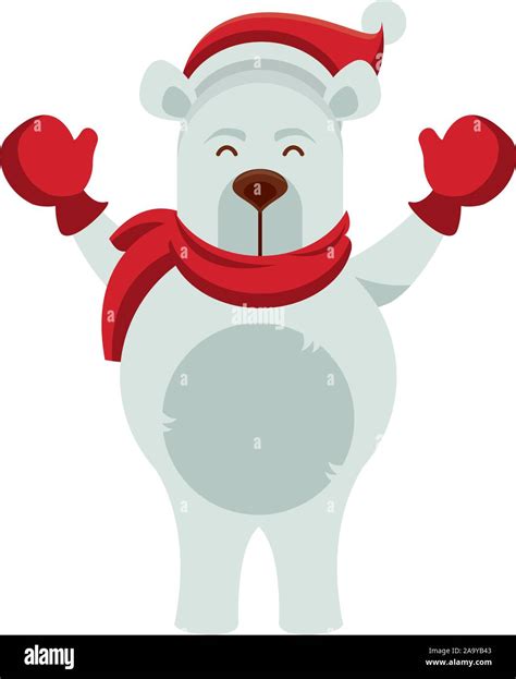 Cute Polar Bear With Scarf Character Stock Vector Image And Art Alamy