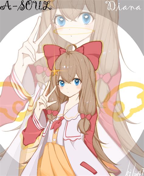 Safebooru A Soul Ahoge Blue Eyes Bow Brown Hair Diana A Soul Hair