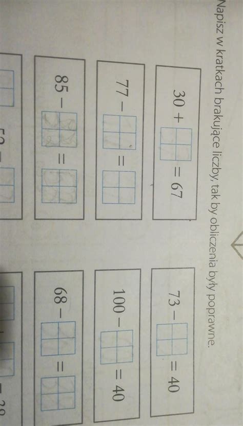 Napisz W Kratkach Brakuj Ce Liczby Tak Aby Obliczenia By Y Poprawne