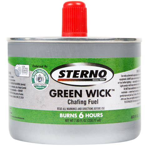 Sterno 10122 6 Hour Green Wick Chafing Fuel 24 Case