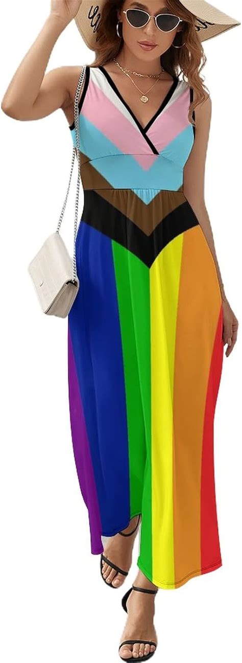 Amazon Progress Pride Flag Rainbow Gay Lesbian Transgender Bisexual Lgbtq Summer Dresses