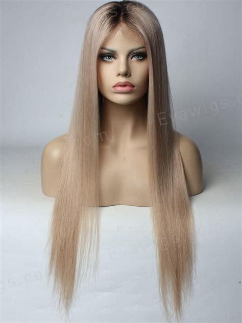 Custom Color Ash Blonde Full Lace Human Hair Wig Ash Hair Color