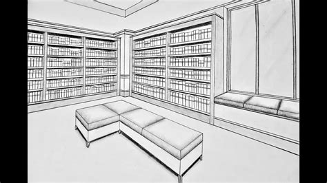 How To Draw A Room In Two Point Perspective A Library YouTube