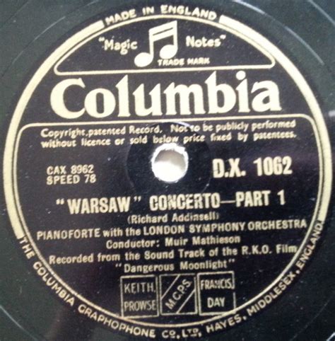 The London Symphony Orchestra – "Warsaw" Concerto (1948, DT, Shellac) - Discogs