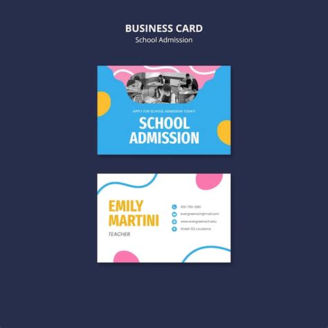 Free PSD | School admission business card template