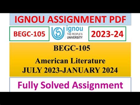 Begc Solved Assignment Ignou Youtube