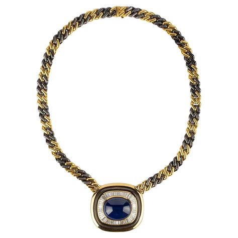 Bulgari Sapphire Diamond Gold Flower Pendant Necklace At 1stdibs