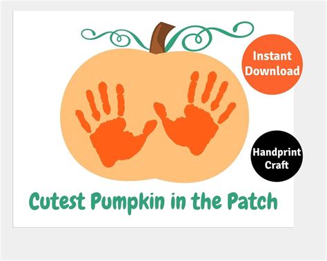 Pumpkin Handprint Kid Craft Fall Handprint Art Baby Handprint Craft