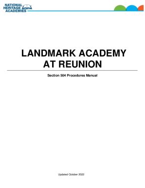 Fillable Online Landmark Academy At Reunion Section Procedures