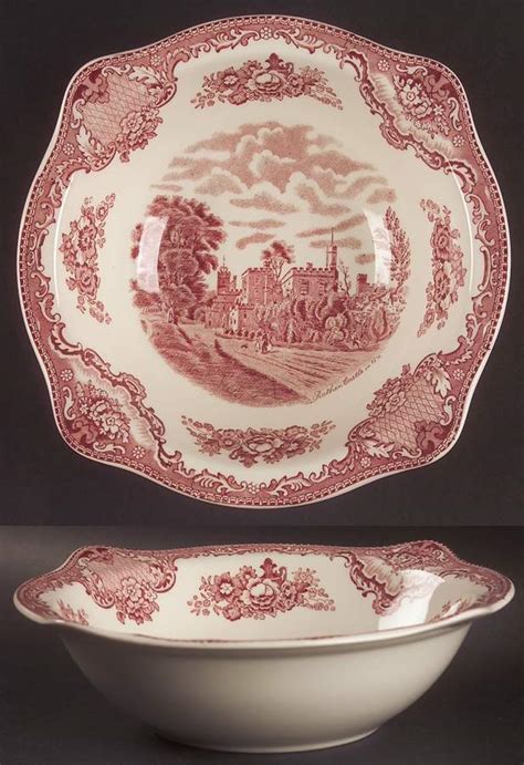 Old Britain Castles Pink England 1883 Stamp 8 Round Vegetable Bowl