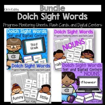 Ultimate Bundle Dolch Sight Words Progress Monitoring And Digital Centers