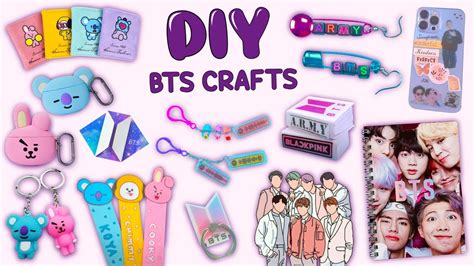 10 Diy Bts And Bt21 Crafts Bts School Supplies Cute Bt21 Crafts And