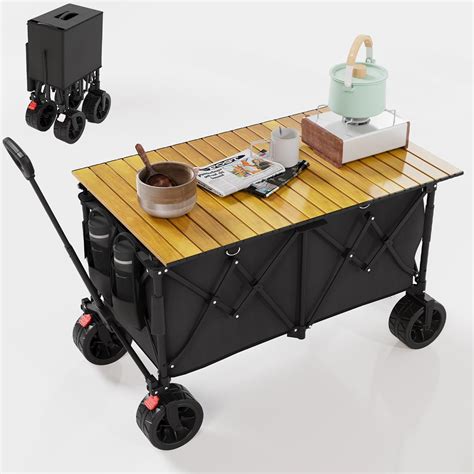 Devoko 260L Folding Camping Trolley With Desktop And All Terrain Extra