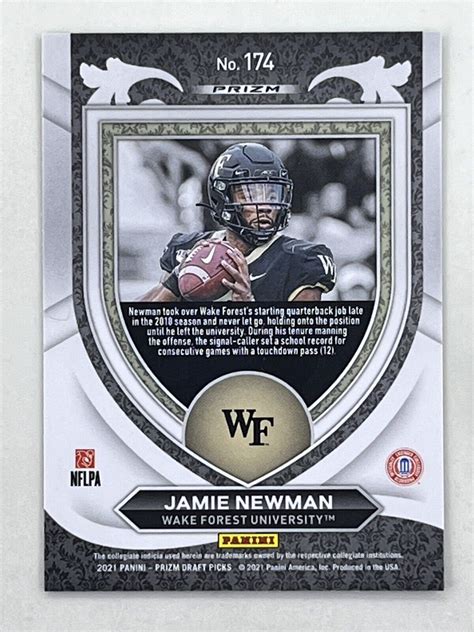 Jamie Newman Panini Prizm Draft Picks Crusade Green Wave Rc