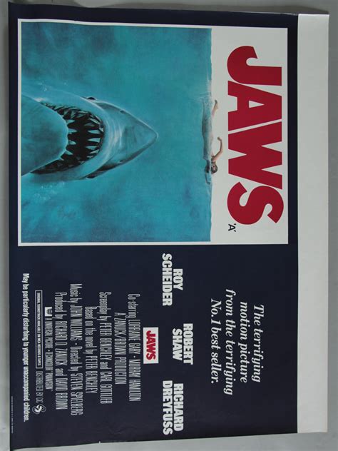 Jaws Excellent Rolled Condition First Release British Quad Film Poster