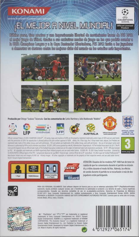 Pes 2012 Pro Evolution Soccer 2011 Psp Box Cover Art Mobygames