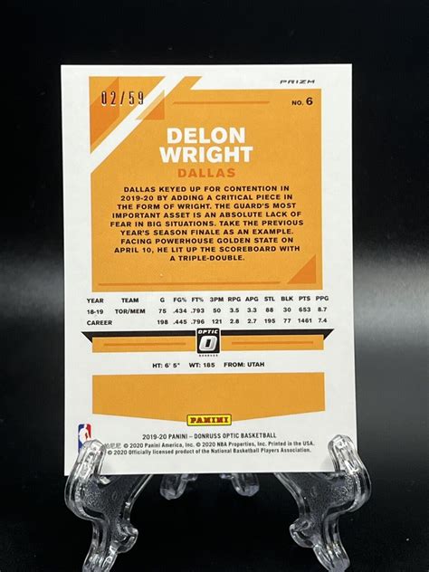 2019 20 Panini Donruss Optic Blue Prizm 236 Delon Wright 2F59 For