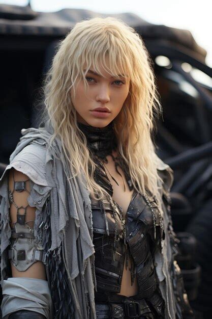 Premium Ai Image A Woman With Blonde Hair Wearing A Garment