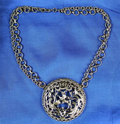 Huge Runway Vintage Napier Necklace Large Medallion Pendant Etsy