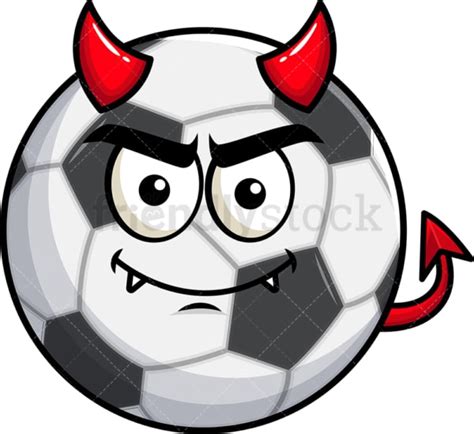 Wondering Soccer Ball Emoji Cartoon Clipart Vector - FriendlyStock