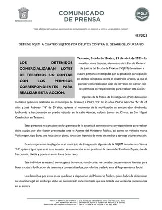 COMUNICADO 413 2023 PDF Descarga Gratuita