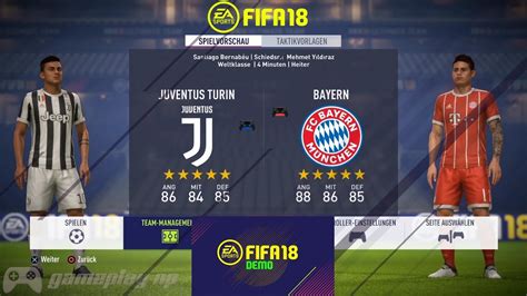 Fifa 18 Demo Juventus Vs Bayern Munich Gameplay [ Ultra Hd ] Youtube