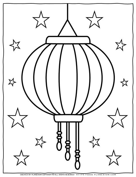 Illuminate Artistic Expressions Free Chinese Lantern Coloring Page