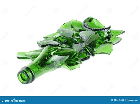 Shattered Green Champagne Bottle Stock Image Image Of Rubbish Tumble 21614633