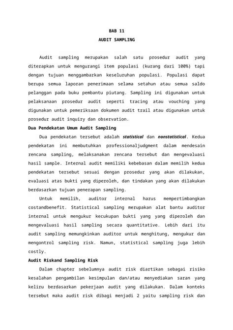 Doc Chapter Audit Sampling Dokumen Tips