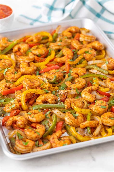 Sheet Pan Shrimp Fajitas The Blond Cook