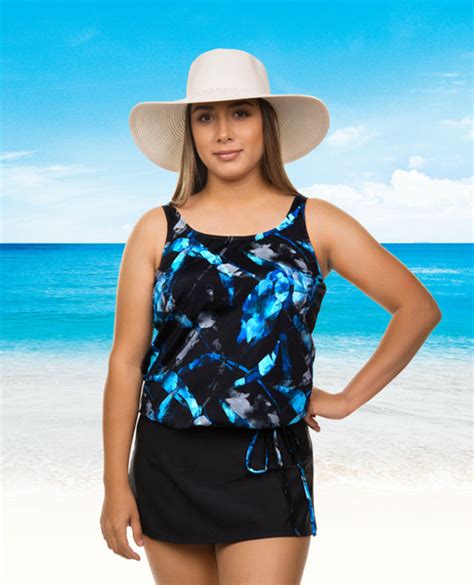 T H E 16 60 Tank Strap Blouson Mastectomy Swim Top More Print Options Available Mastectomy Shop