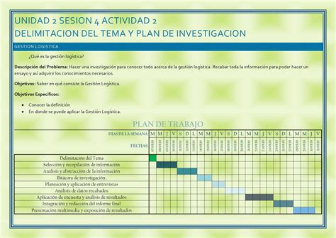 Delimitación del tema y plan de trabajo