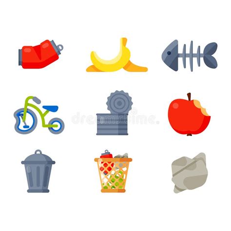 Iconos Inútiles De La Basura Del Hogar Ilustración Del Vector