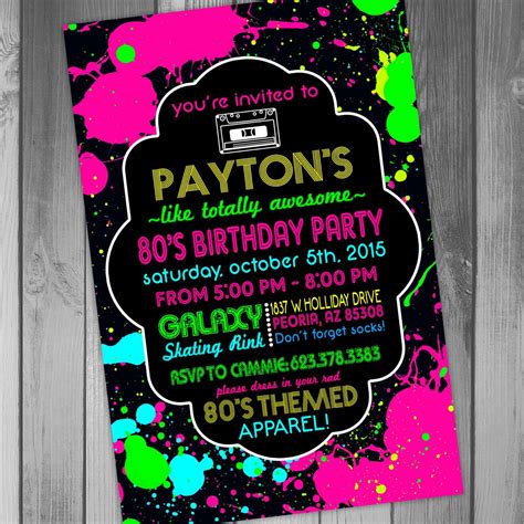 Neon Party Invitations Ideas | Projects To Try | Neon Party - Free ...