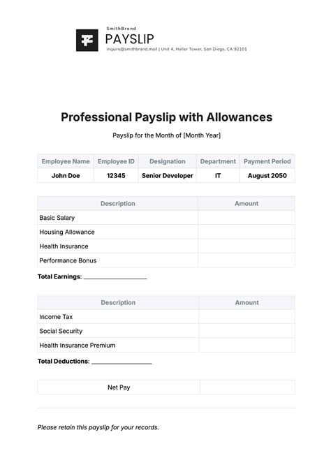 Free Domestic Worker Payslip Template to Edit Online