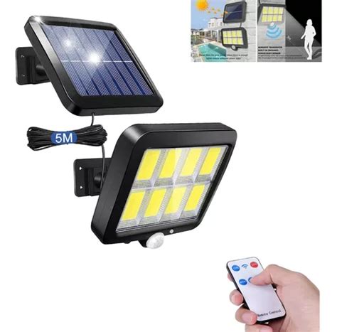 L Mpara Solar Exterior Luz Impermeable Led Modos Remoto Mercadolibre