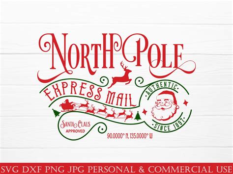 North Pole Svg North Pole Express Mail Santa Approved Svg Etsy