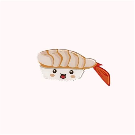 Cute Smiling Sushi Nigiri Ebi Enamel Pin Distinct Pins