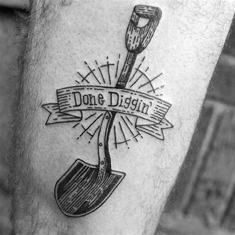 30 Shovel Tattoo Designs For Men - Tool Ink Ideas