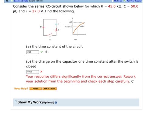 Solved Consider The Series Rc Circuit Shown Below For Which