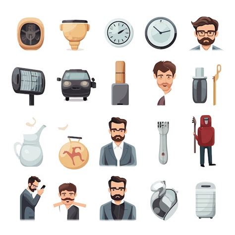 Premium Vector Man Daily Life Set Flat Vector Illustrationdaily