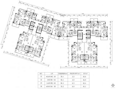 塔式高层一梯两户户型组合84959285 建筑户型图 筑龙建筑设计论坛