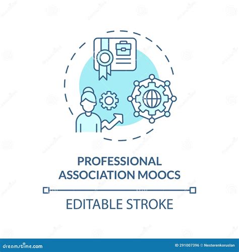 2d Blue Icon Professional Association Moocs Concept Stock Illustration Illustration Of