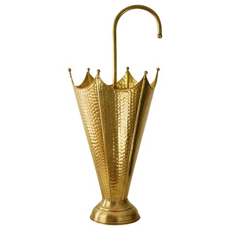 Whimsical S Italian Hammered Brass Umbrella Stand Holder At Stdibs