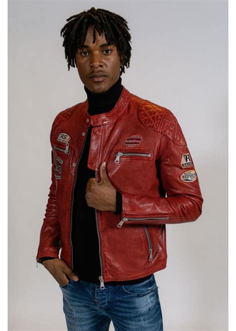 Redskins Cuirs Blouson En Cuir Nitro Barcelona Red Homme Mandy