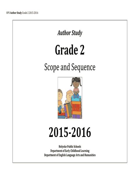 Fillable Online Hps Holyoke Ma Grade 2 Author Study Scope And