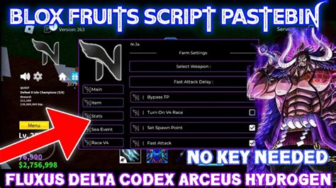 Blox Fruits Script Pastebin Autofarm Autoquest Kitsune Island V