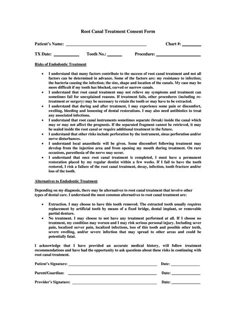 Root Canal Consent Form Fill Out Sign Online Dochub