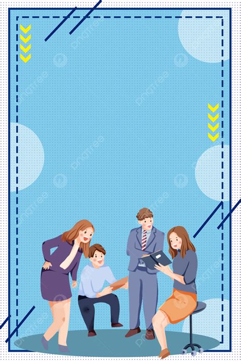 Cartoon Hand Drawn Workplace Office Teamwork Background Wallpaper Image