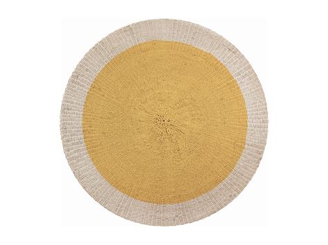 Lot De 4 Sets De Table En Vinyle Rattan Yellow 4u Diam 40 Cm